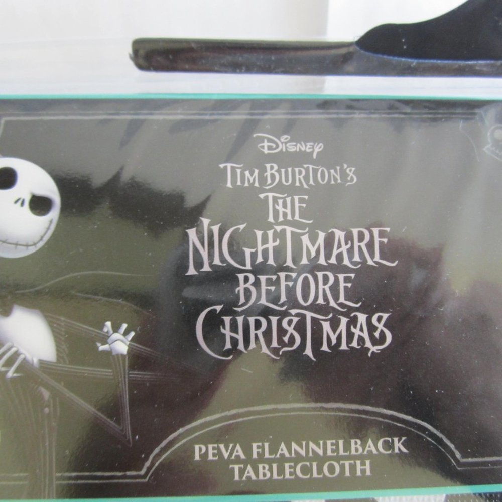 Disney Jack Skellington Nightmare Before Christmas PEVA Flannel Back Tablecloth - Picture 3 of 5
